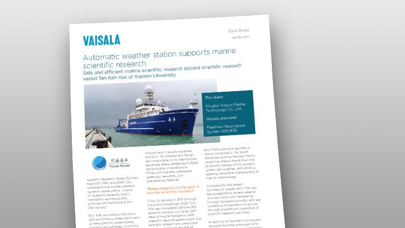 Automatic weather station supports marine scientific research