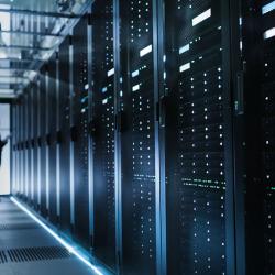 Man in a data center