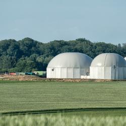 Bioenergie/Biomass energy plant in a rural landscape