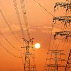 High-voltage-tower-sky-background