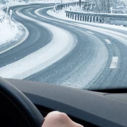 Driving on a wintery road